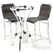 Conjunto Bistrô e Banqueta Haiti - Alumínio e Fibra Original Moveis