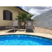 Espreguiçadeira Cadeira Piscina  Alumínio Fibra Sintética  (7 posições) I Area de lazer e churrasqueira